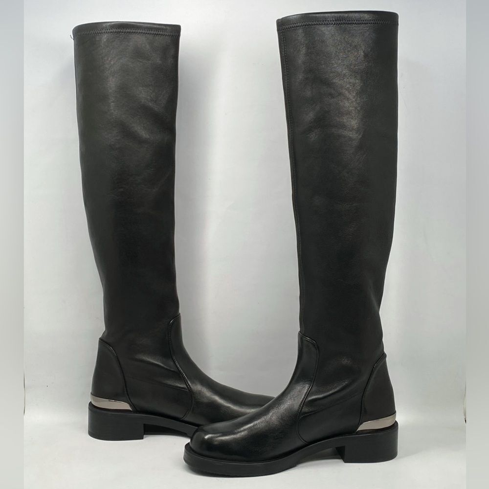 Stuart Weitzman Bold SW Logo Slouch Boots size 6.5